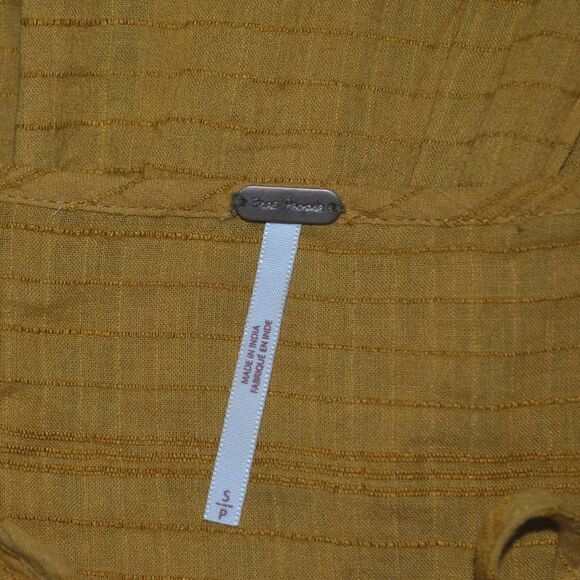 Free People Yellow Wide Cropped Flare Keyhole Top- S - Picture 7 of 8